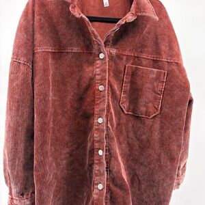 Zenana‎ Corduroy Long Sleeve, Deep Rust, Women's Size 1X